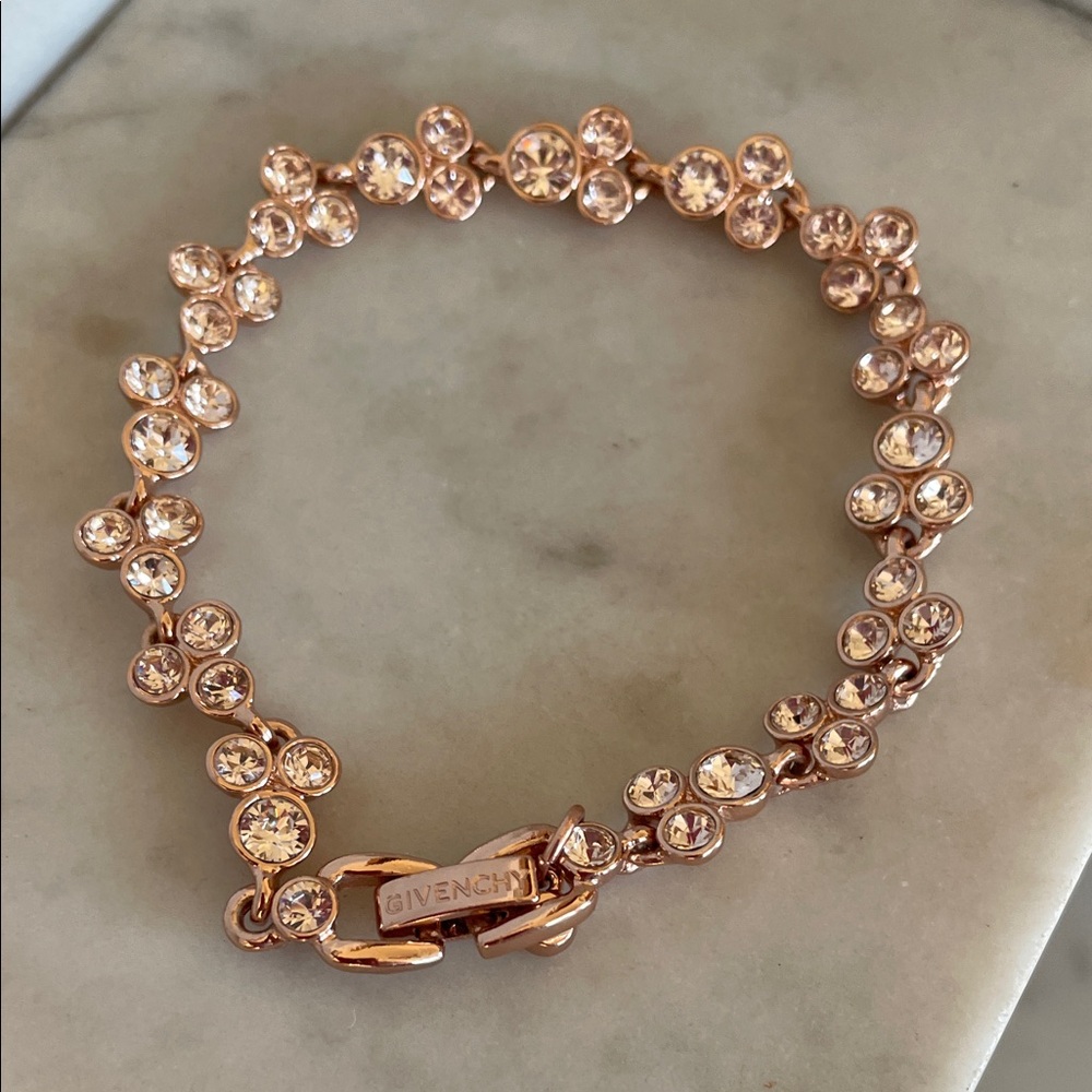 GIVENCHY Rose Gold Tennis Bracelet with Clear Crystals - Picture 7 of 16